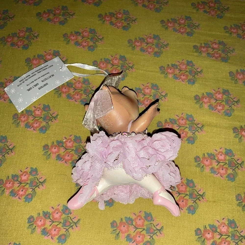 Dancing Ballerina Glitter Hippo Tutu Christmas Ornament‎ New With Tags
